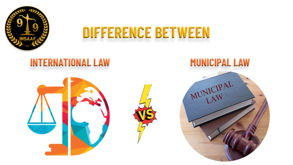 DIFFERENCE BETWEEN INTERNATIONAL LAW AND MUNICIPAL LAW