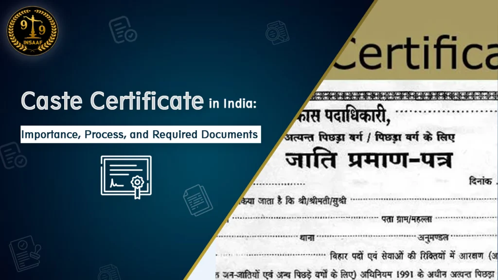 caste certificate in india